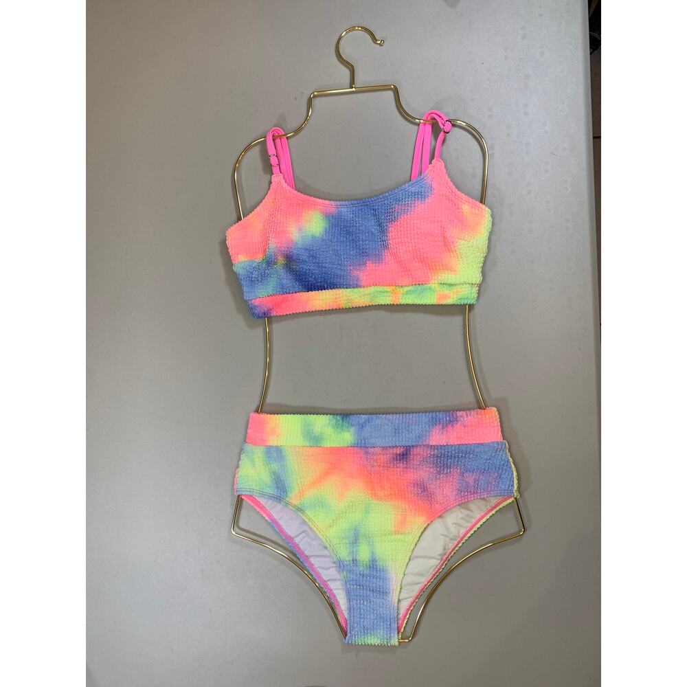 NWT Cupshe Neon Tie Dye High Waist Bikini Size Small